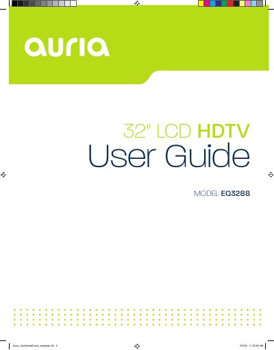 Auria EQ3288 32" LCD HDTV User Guide - cover page