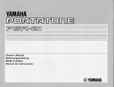 Yamaha PSR-21 PortaTone Owner's Manual - cover page