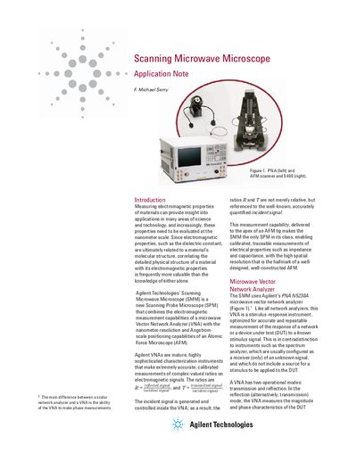 Agilent SMM Scanning Microwave Microscope Application Note - cover page