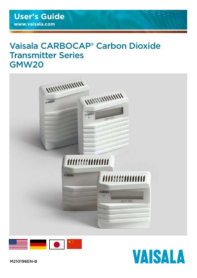 Vaisala GMW20 Carbon Dioxide Transmitter User Guide - cover page