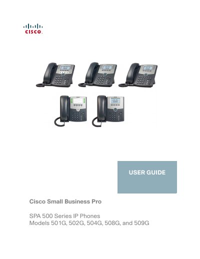Cisco SPA 500 Series IP Phones User Guide - cover page