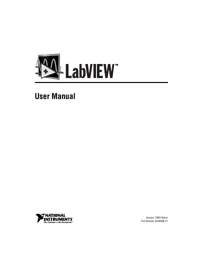 National Instruments LabVIEW User Manual - cover page