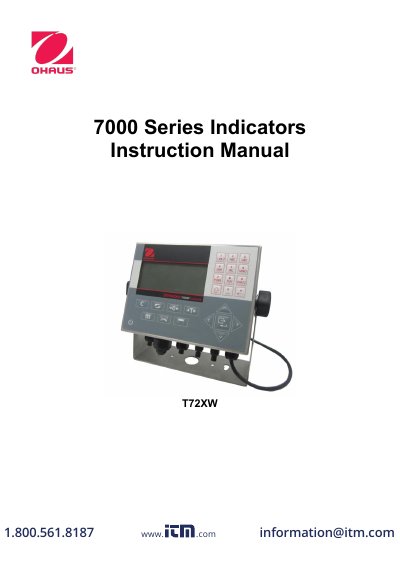 7000 Series Indicators Instruction Manual