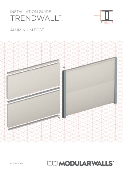 Trendwall Aluminium Post 100mm 100mm 810280VWA Installation Guide