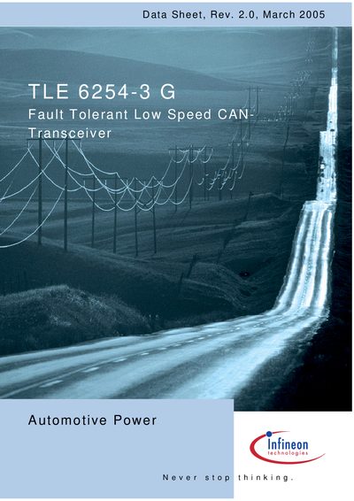 Infineon TLE 6254-3 G Fault Tolerant Low Speed CAN Transceiver Datasheet