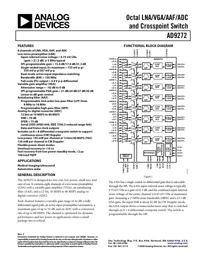Analog Devices AD9272 Datasheet Rev C