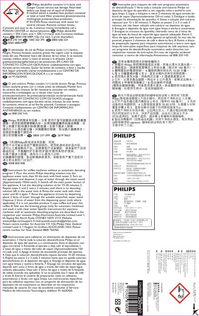 Philips CA6700 Descaling Solution Usage Instructions - cover page
