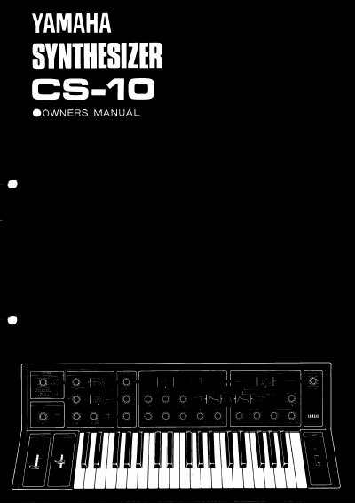 Yamaha CS-10 Synthesizer Owner's Manual - cover page