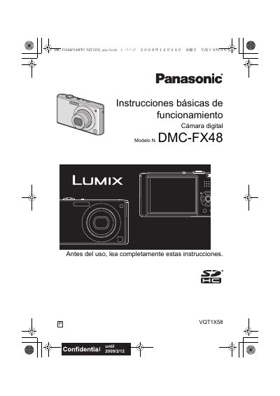 Panasonic DMCFX48-SPA user manual - cover page