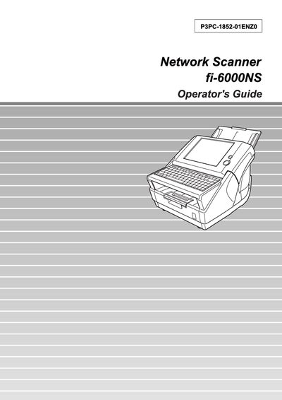Fujitsu fi-6000NS Network Scanner Operator's Guide - cover page