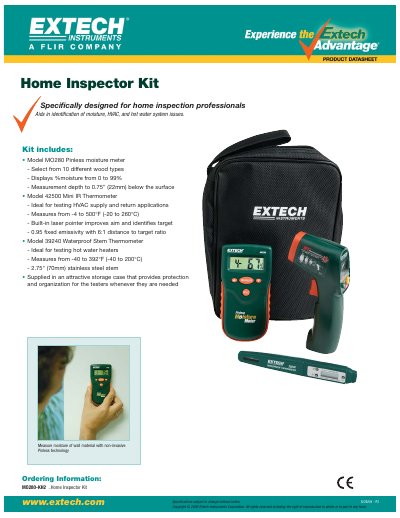 EXTECH MO280-KH2 Home Inspector Kit Product Datasheet