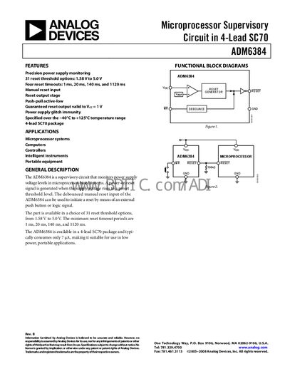 Analog Devices ADM6384 Datasheet - cover page