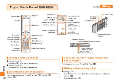 au Series Mobile Phone User Manual