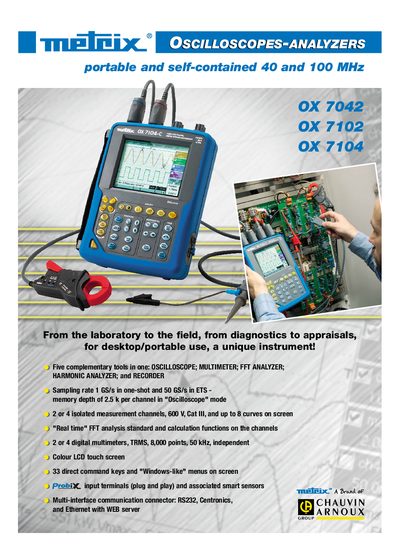 METRIX OX 7042 OX 7102 OX 7104 portable self-contained 40 100 MHz Manual - cover page