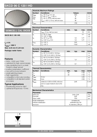 Semikron SKCD 06 C 1201 HD Datasheet - cover page