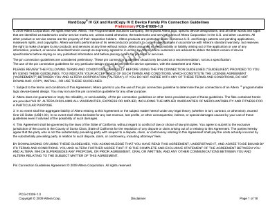 Altera HardCopy IV GX/E Pin Connection Guidelines - cover page