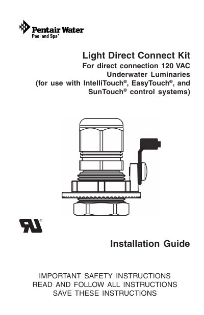 Pentair Light Direct Connect Kit Installation Guide - cover page