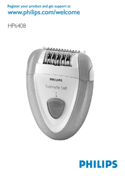 Philips HP6408 Epilator User Manual - cover page