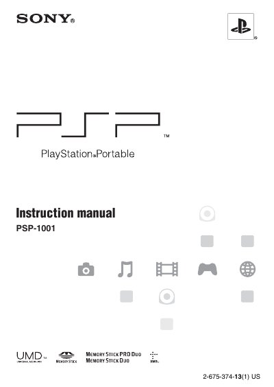 Sony PSP-1001 Handheld Console Instruction Manual