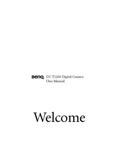BenQ DCT1260 Digital Camera User Manual - cover page