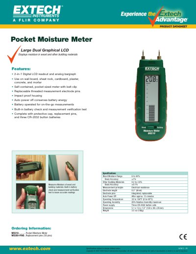 EXTECH M0210 Manual - cover page