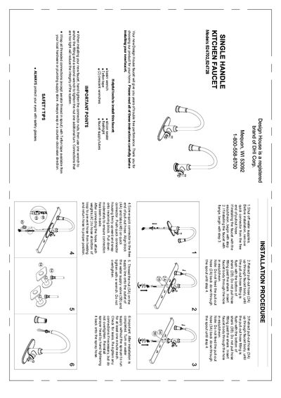 Design House 524702/524728 Faucet Installation Guide - cover page