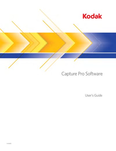 Kodak Capture Pro Software User Manual - cover page