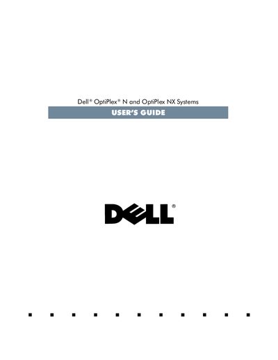 Dell OptiPlex N/NX Systems User Manual - cover page