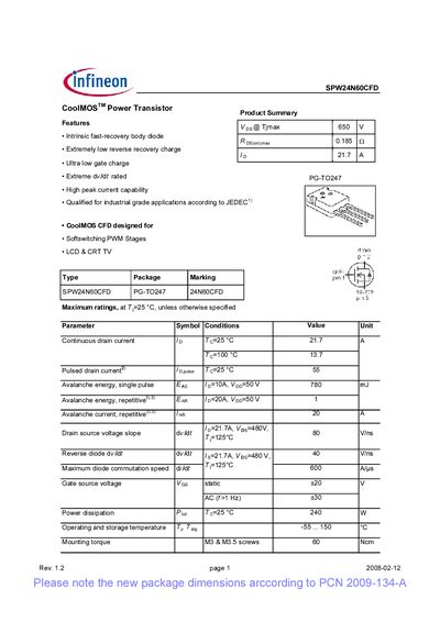 Infineon Technologies 755>26892F Datasheet