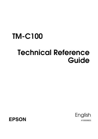 Epson TM-C100 Technical Reference Guide - cover page