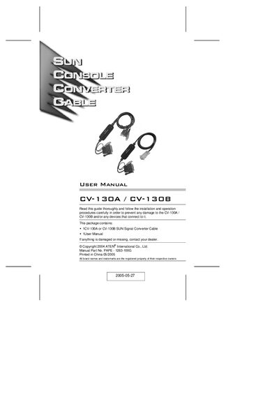 ATEN CV-130A / CV-130B Signal Converter Cable User Manual