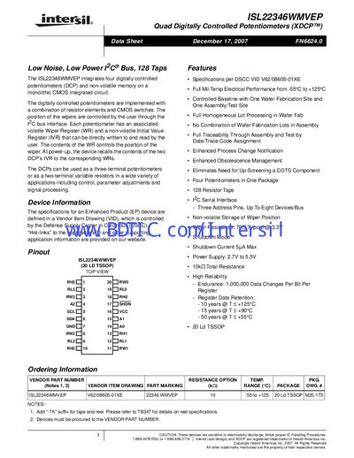 Intersil ISL22346WMVEP Datasheet