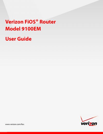 Verizon FiOS Router 9100EM User Guide - cover page