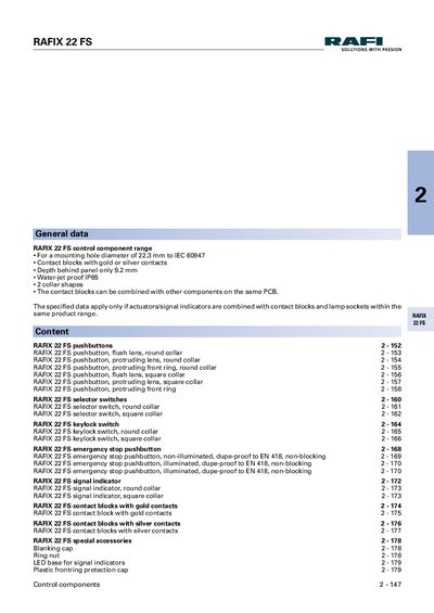 RAFI RAFIX 22 FS Product Handbook - cover page