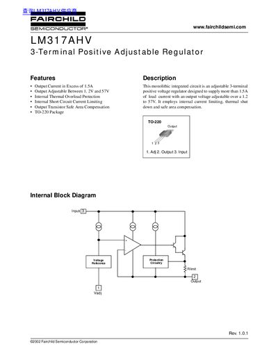 Fairchild LM317AHV Datasheet - cover page