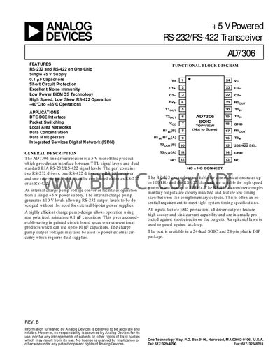 Analog Devices AD7306 Datasheet - cover page