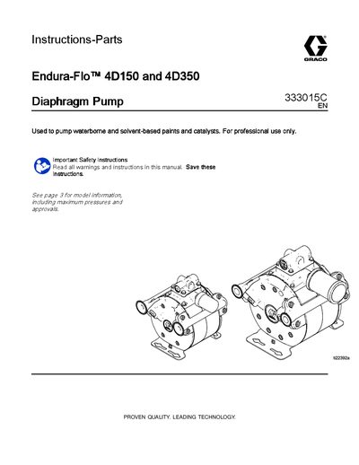 Graco Endura Flo 4D150 and 4D350 Diaphragm Pump User Manual - cover page