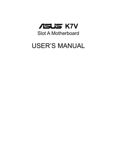 ASUS K7V User Manual