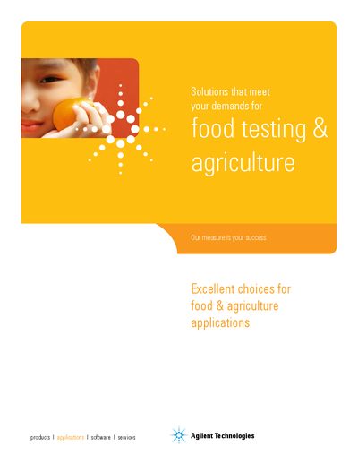 Agilent Excellent Choices for Food Agriculture Applications - cover page
