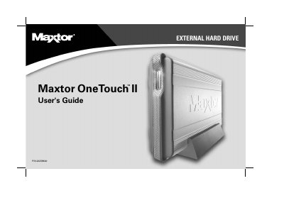 Maxtor OneTouch II External Hard Drive User's Guide - cover page