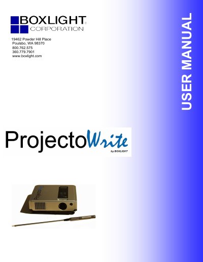 BOXLIGHT ProjectoWrite Interactive Projector User Manual - cover page