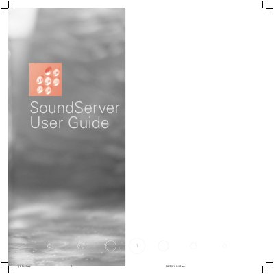 SoundServer User Guide - cover page