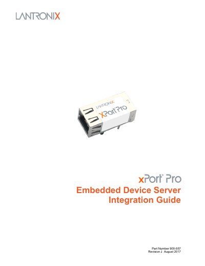 Lantronix xPort Pro Embedded Device Server Integration Guide - cover page