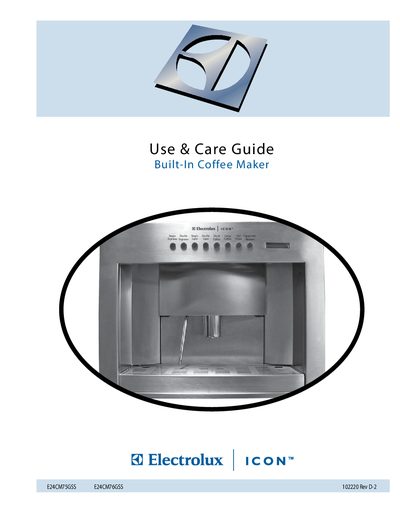 Electrolux E24CM75GSS/E24CM76GSS Built-In Coffee Maker Use & Care Guide - cover page