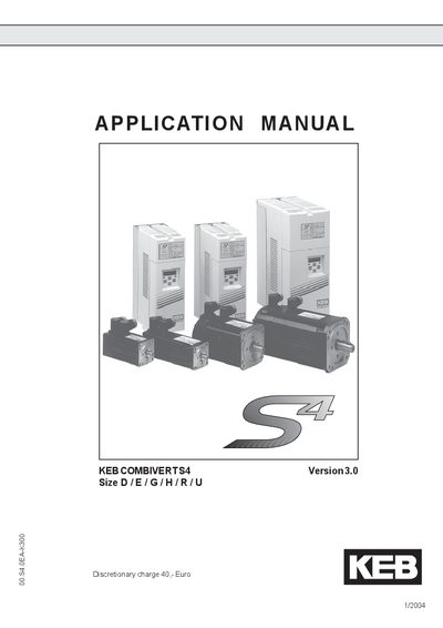 KEB COMBIVERT S4 Application Manual
