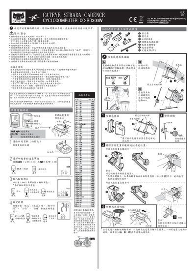 Cateye CC-RD300W Cyclocomputer User Manual