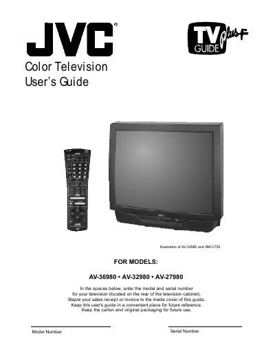 JVC AV-36980/AV-32980/AV-27980 Color Television User’s Guide - cover page