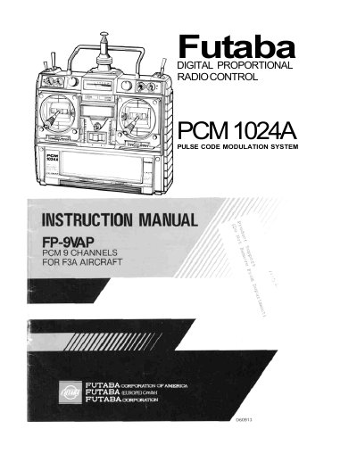 Futaba PCM 1024A Digital Proportional Radio Control User Manual - cover page