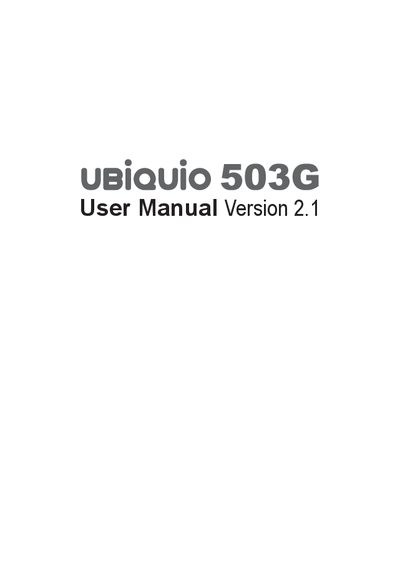 Ubiquio 503G Phone User Manual - cover page