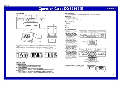 CASIO DQ-584B Manual - cover page